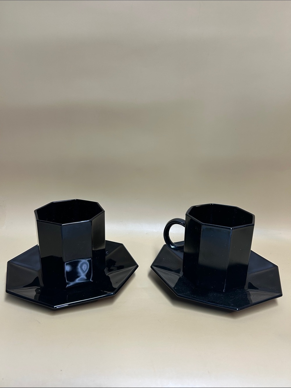🔥French Vintage Arcopal Small Octime Set of 2 Saucers and mug Espresso Shot 1980